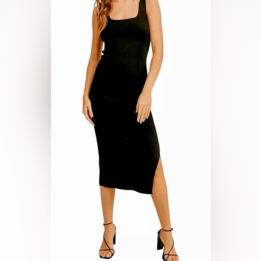 Miou Muse Knit Stretch Black Dress Women’s SMALL